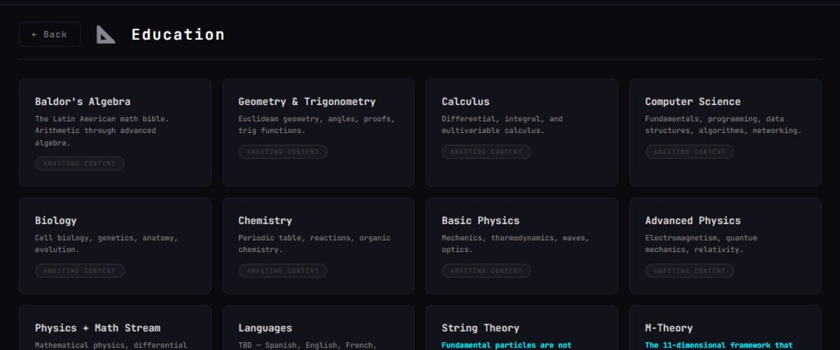 Education - Baldor's Algebra to M-Theory